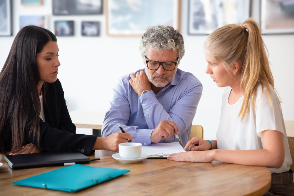 Niagara lawyer having a meeting with clients